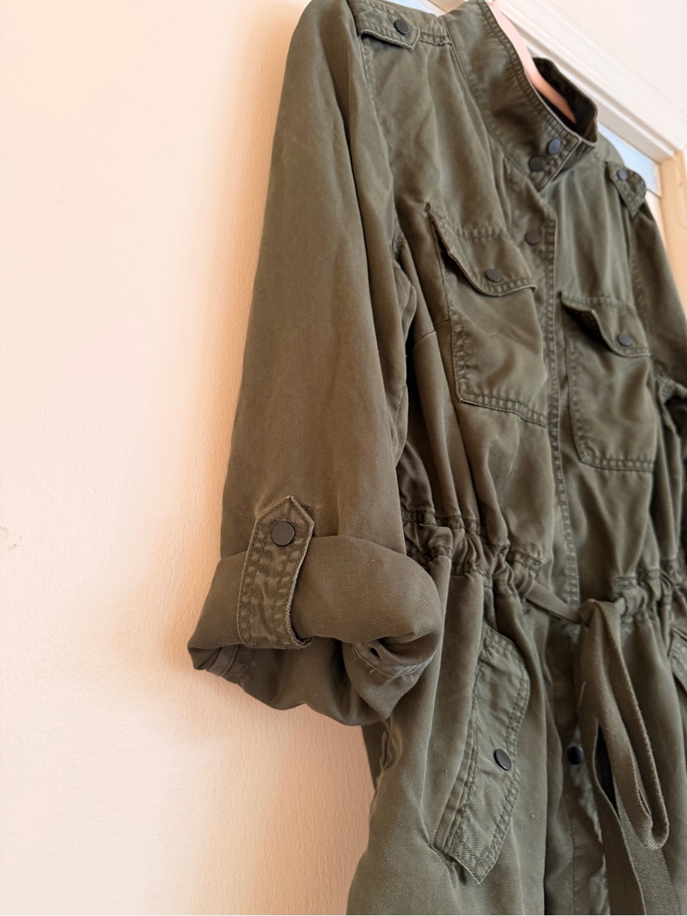 Loft plus Olive Green Utility Jacket with Drawstring Waist - Picture 2 of 4